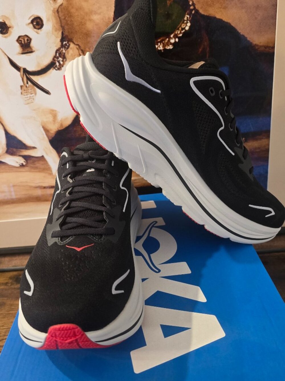 Hoka One One Clifton 10 1162030-BKSV Black / Silver Running Shoe Men's Sz 13 NEW